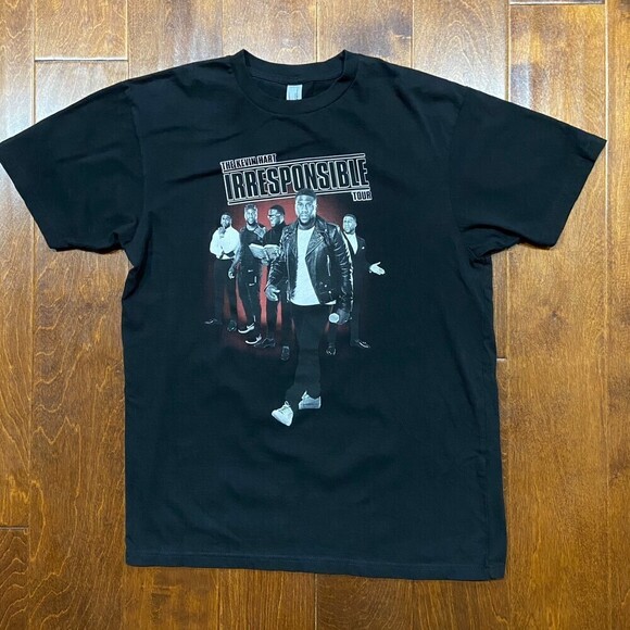 Kevin Hart Irresponsible Tour Comedy Black USA T-Shirt Cotton Size Medium - Picture 3 of 7